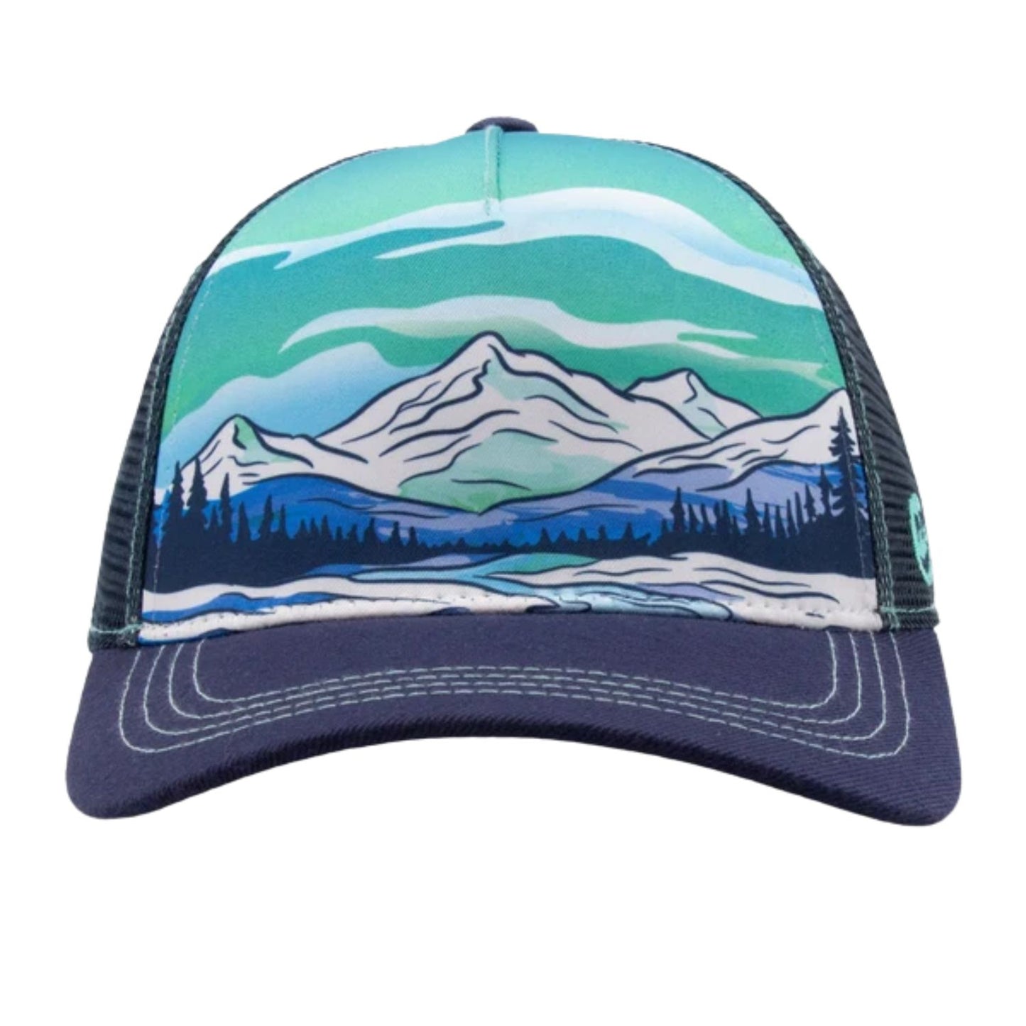 Navy kids low-profile hat with winter-inspired strokes