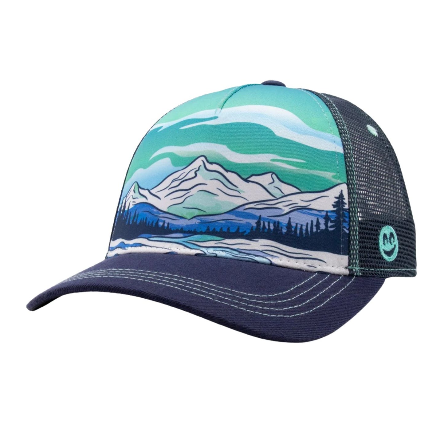 Navy kids low-profile hat with winter-inspired strokes