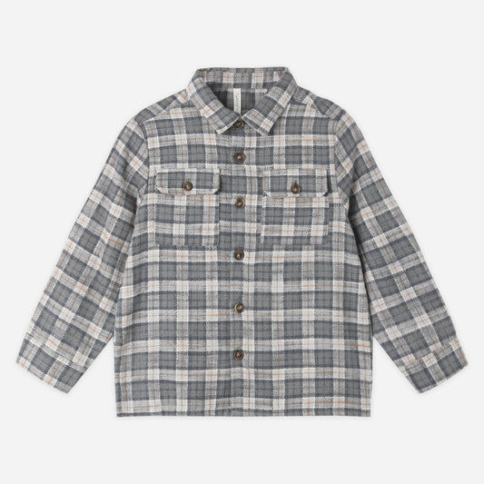 Rylee and Cru Winter Plaid Flannel Shirt, a long sleeve kids button-up