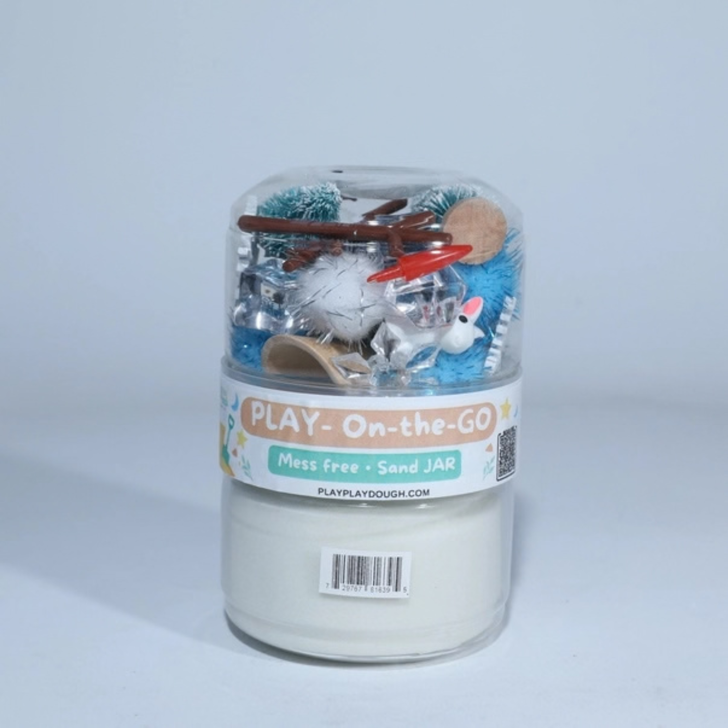 Winter Play Dough Jar with Snowman Accessories