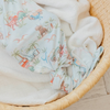 Dinosaur print baby gown with knotted bottom