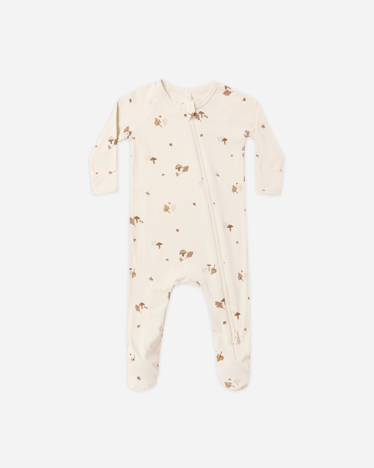 Woodland Bamboo Zip Footie - flat lay