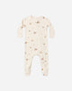 Woodland Bamboo Zip Footie - flat lay