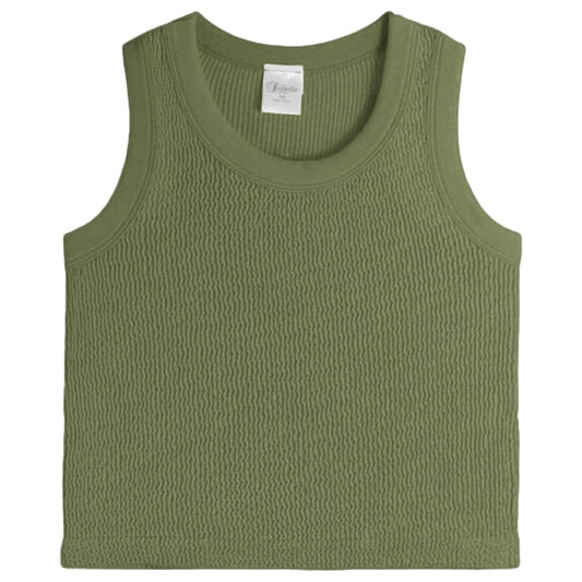 Olive Green Smocked Tank