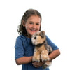 Silky Yorkie plush with realistic puppy-cut styling