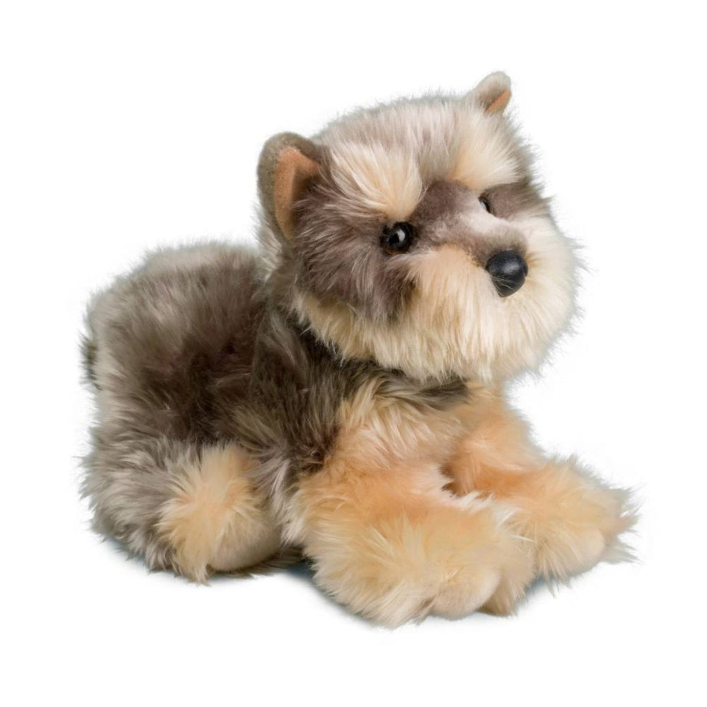 Silky Yorkie plush with realistic puppy-cut styling