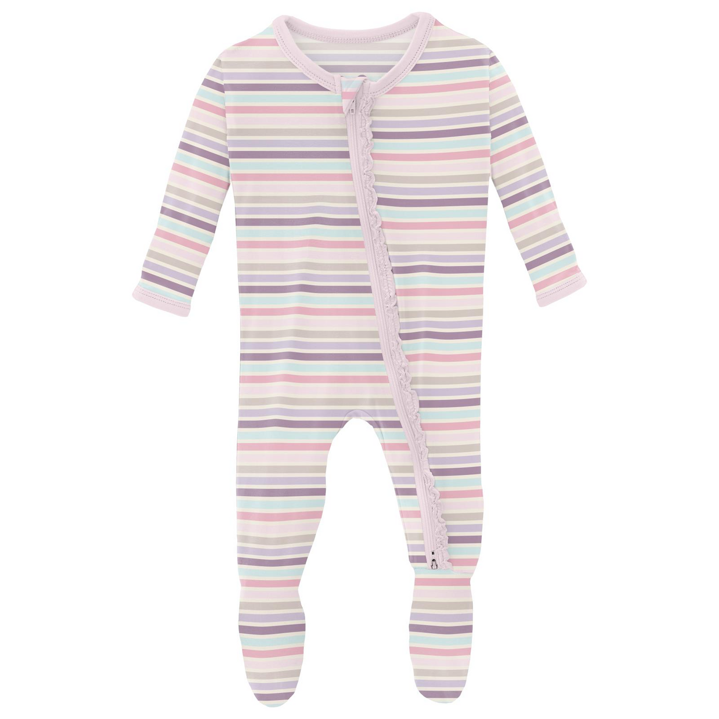 Ice Cream Stripe Ruffle Footie