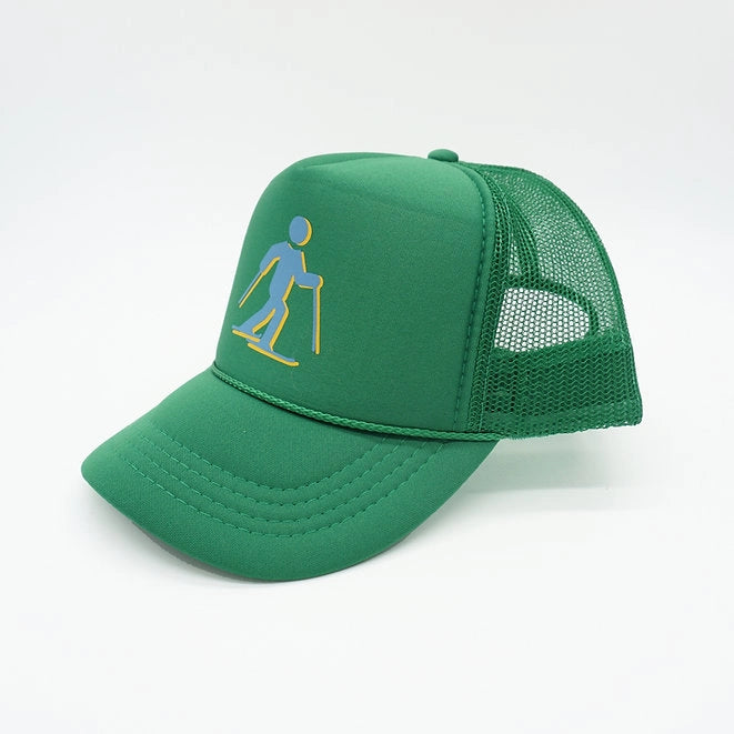 Green Ski Man Trucker Hat