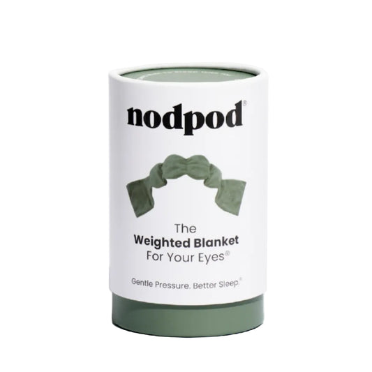 Nodpod weighted blanket packaging on a white background