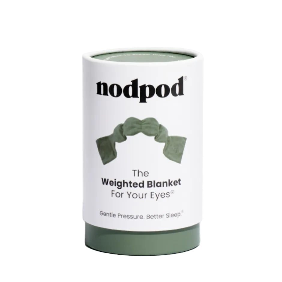 Nodpod weighted blanket packaging on a white background