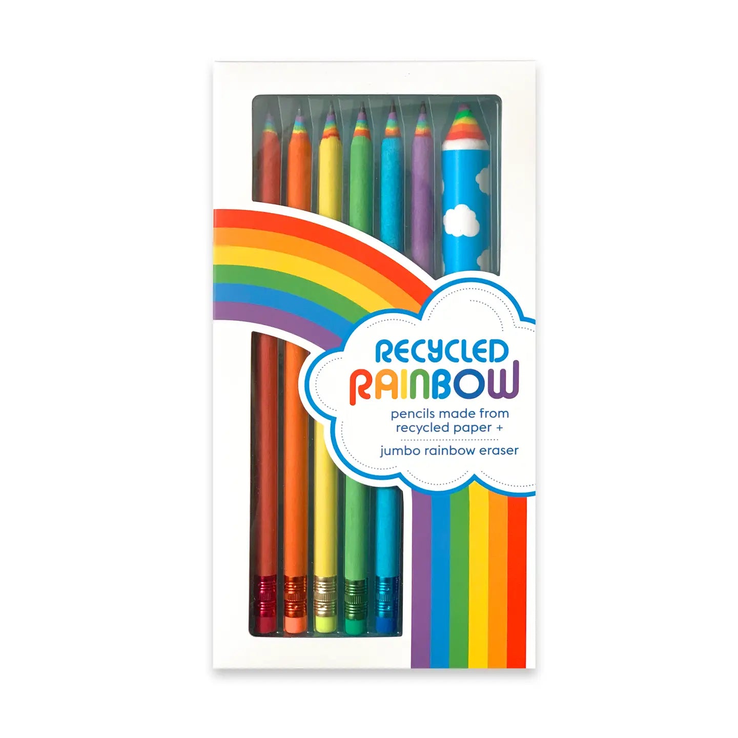 Rainbow Pencil and Eraser Set