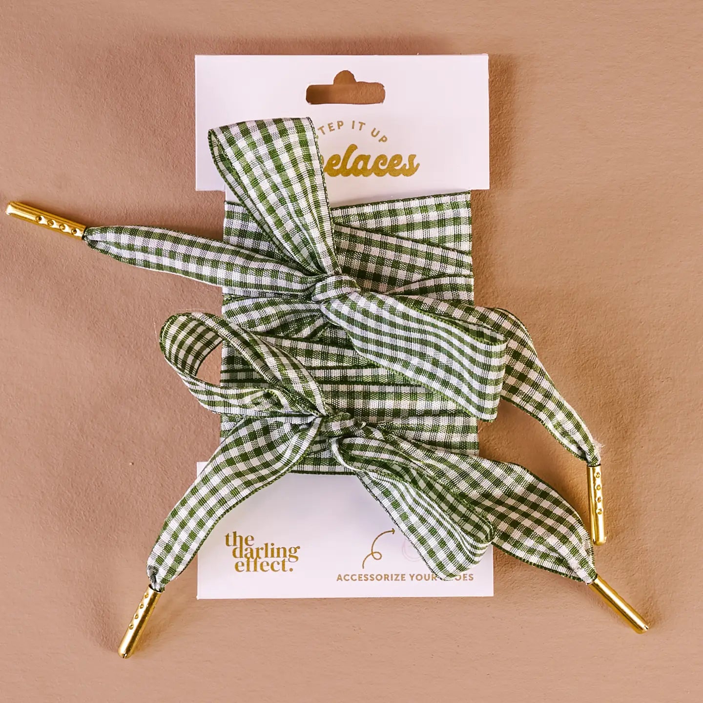 Green Gingham Shoelaces