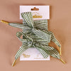 Green Gingham Shoelaces
