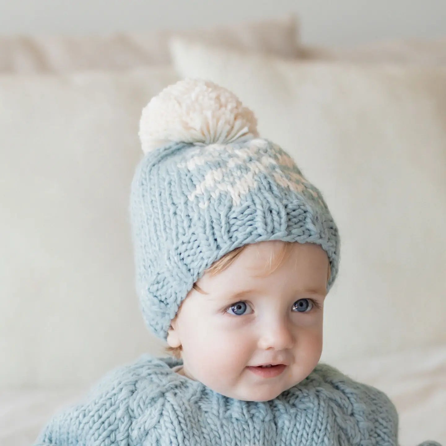 Snowflake Blue Beanie Hat
