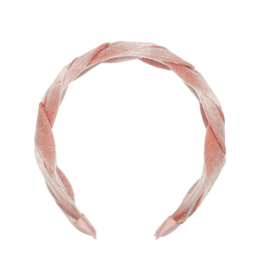 Pink Velvet Twisted Headband