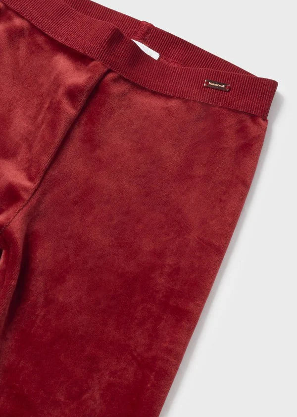 Cherry Red Velour Baby Leggings