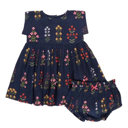 Navy Field Floral Marie Dress Set