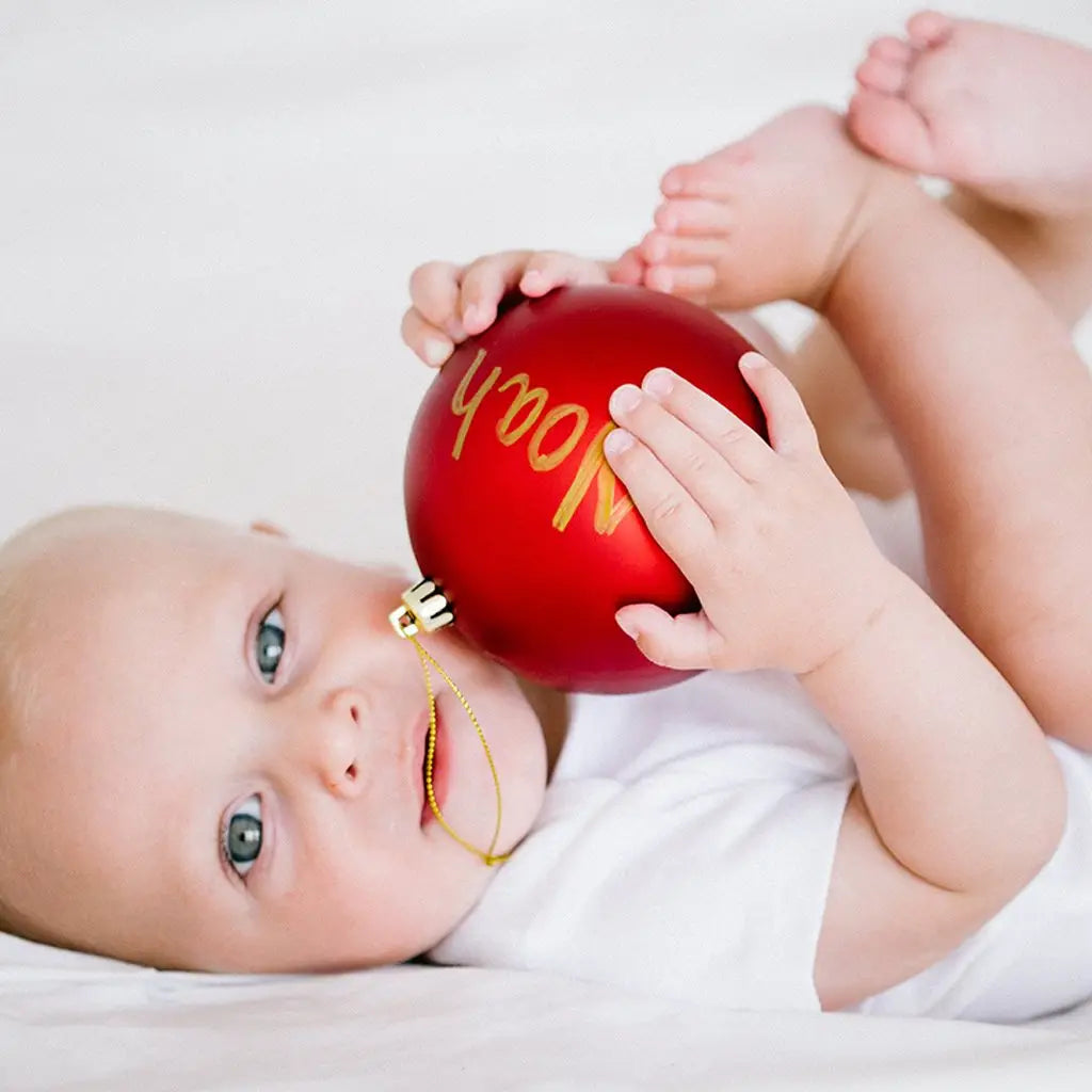 Babyprints Red Ball Ornament 191 GIFT BABY Pearhead 