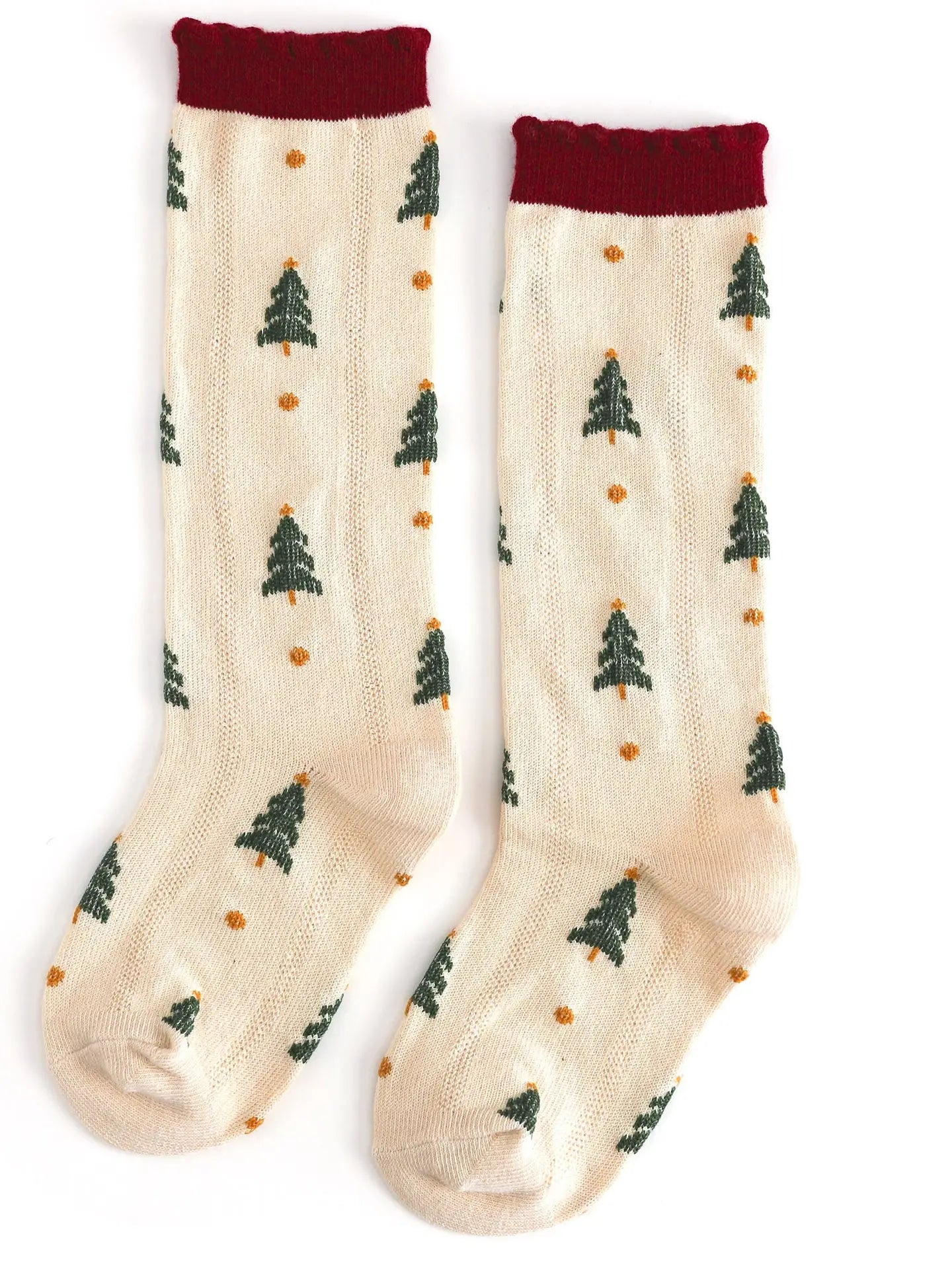 Tree Farm Scallop Knee High Socks