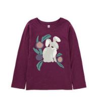 Berry Angora Bunny Top 150 GIRLS APPAREL 2-8 Tea 2 