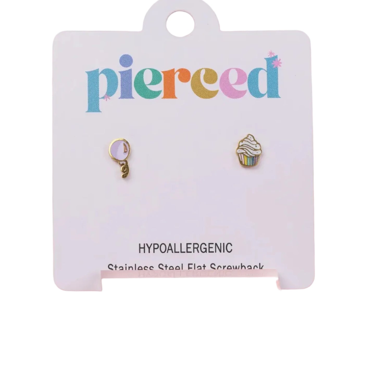 one balloon and one cupcake set of earrings