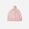 Blush knit beanie laid flat