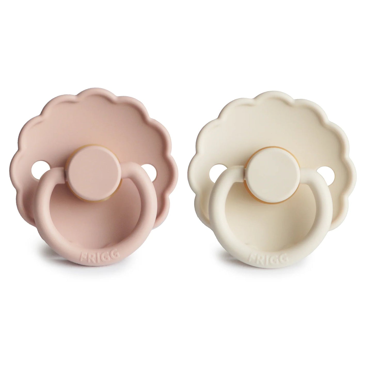 Blush/Cream Daisy Rubber Pacifier Set of 2 180 BABY GEAR Mushie 