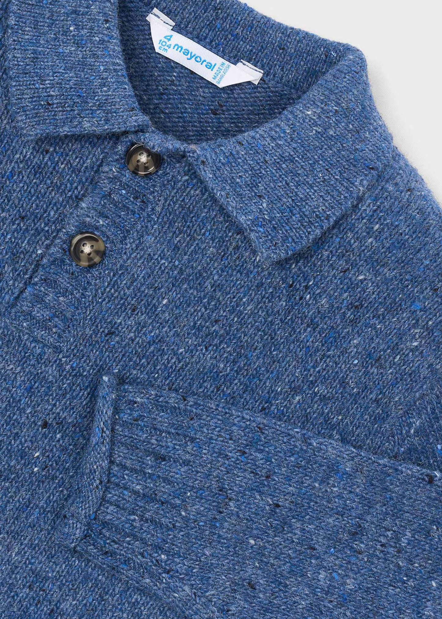 Indigo Marled Polo Sweater