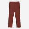 Brick check ribbed knit leggings by Rylee and Cru laid flat