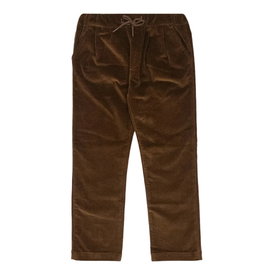 Boys brown corduroy club pant with drawstring waist