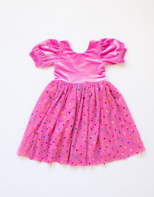 Bubblegum Confetti Diana Dress 150 GIRLS APPAREL 2-8 Ollie Jay 2 