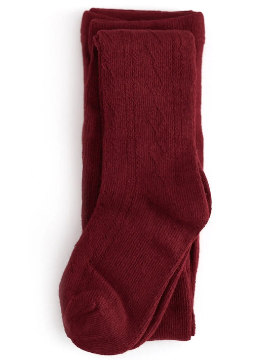 Crimson Fancy Knit Tights