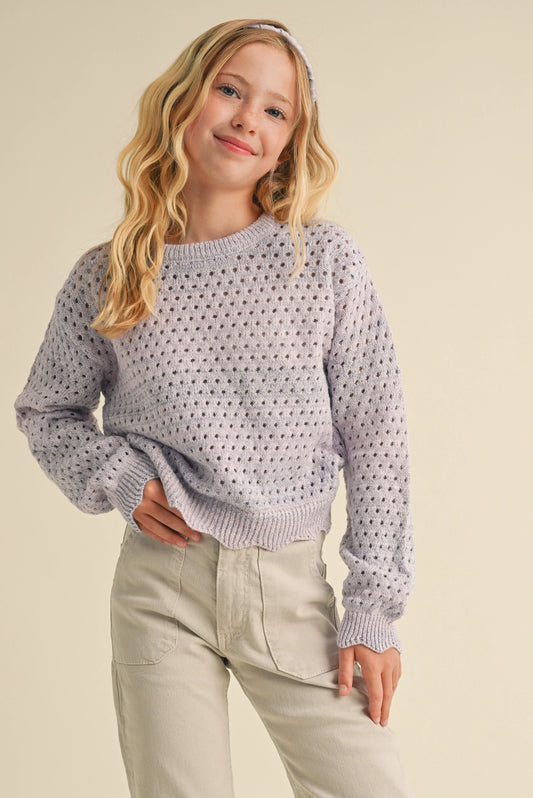 Lilac Open Knit Sweater