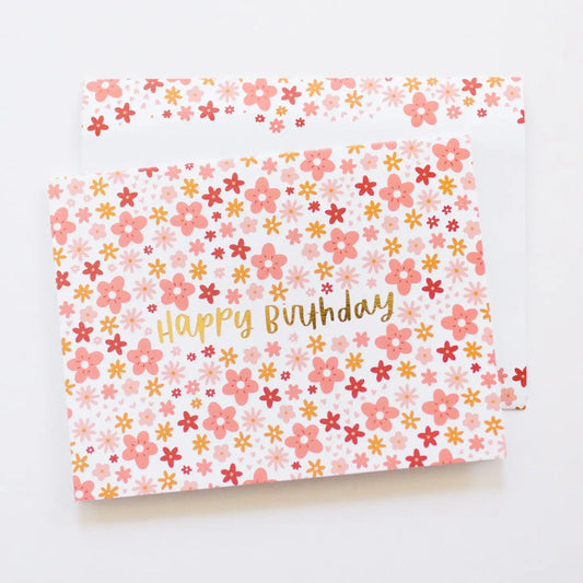 Happy Birthday Flowers Card