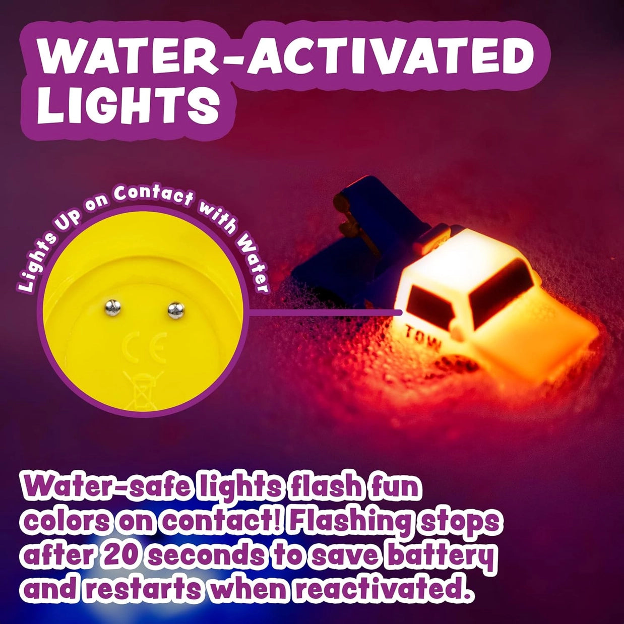 Trucks Light Up Bath Toys 6pk