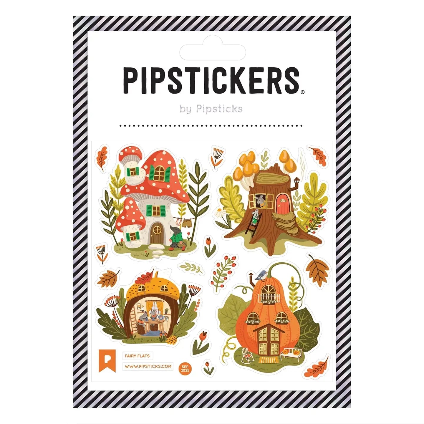 Packaging of Pipsticks stickers featuring fairy tale houses.