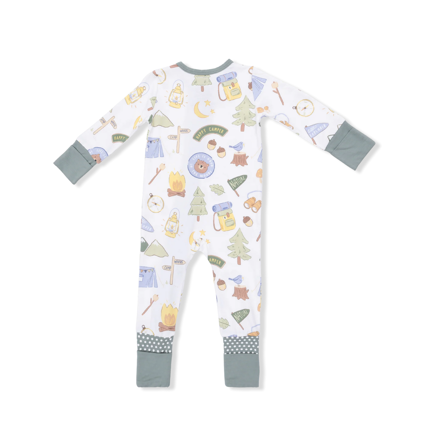 Camping Blue Flip Zip Romper