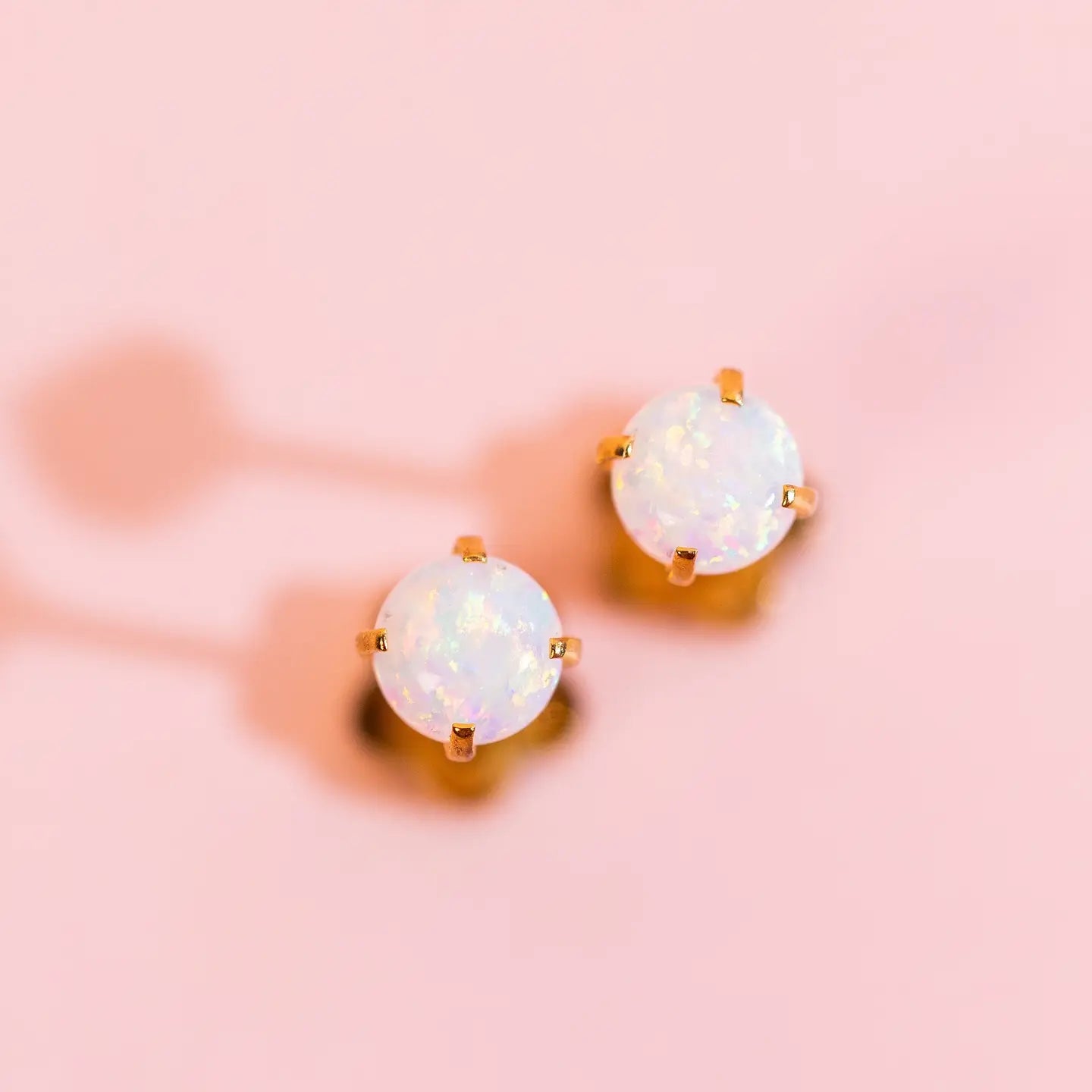White Opals Earrings