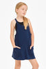 Navy Solid Cotton Romper