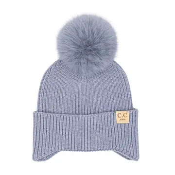 Ear Flap Pom Beanie