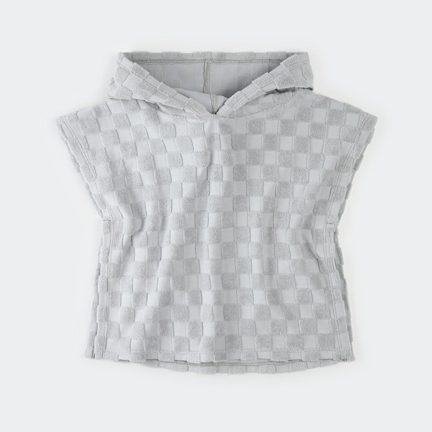 Blue checkboard poncho