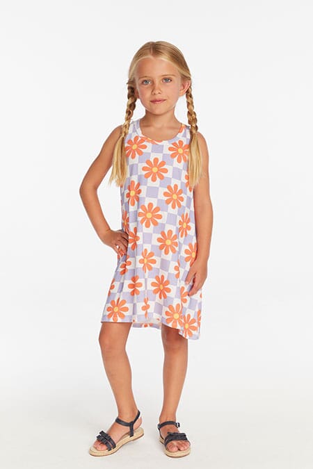 Checkered Floral Dress 150 GIRLS APPAREL 2-8 Chaser 2T 