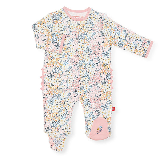 Chelsea Floral Ruffle Footie 120 BABY GIRLS APPAREL Magnetic Me NB 