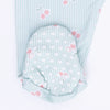Tiny Cherry Stripe Zip Footie