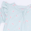 Tiny Cherry Stripe Zip Footie