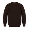 Boys Chocolate Heather Organic Sweater Henley with Elbow Patches by Hope & Henry, back view