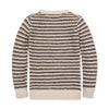 Boys Chocolate and Tan Stripe Organic Crewneck Sweater by Hope & Henry, back view