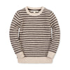 Boys Chocolate and Tan Stripe Organic Crewneck Sweater by Hope & Henry, front view