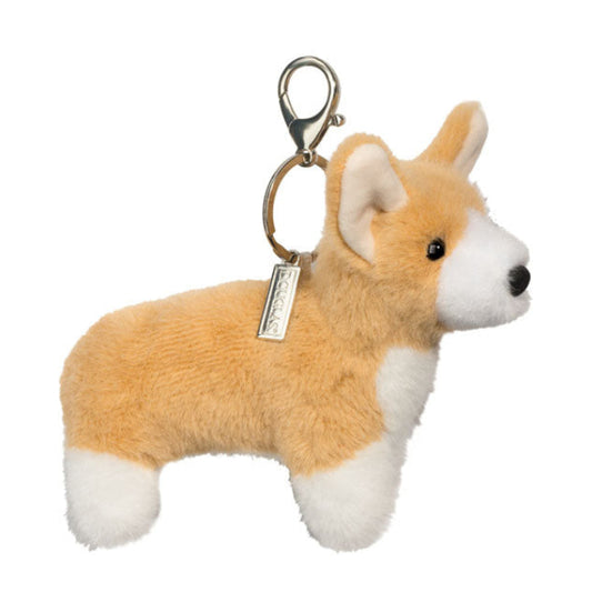 stuffed corgi on keychain
