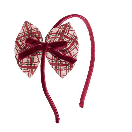 Christmas Plaid Bow Headband